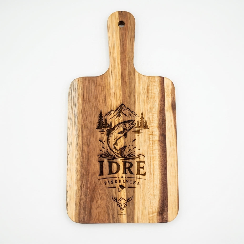 Skärbräda - "Idre - Fiskelycka" (Acacia) Alt. 1