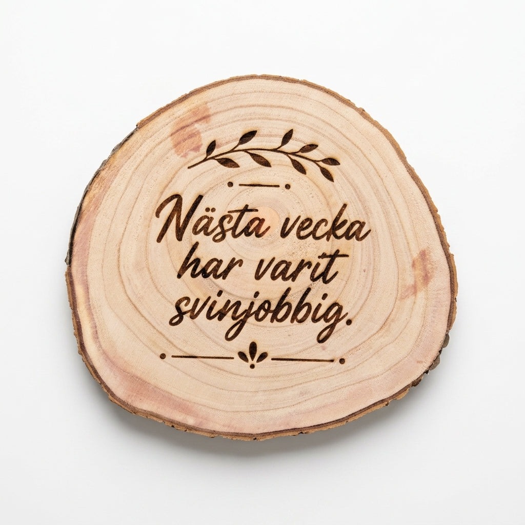 Träskylt - Nästa vecka har varit svinjobbig